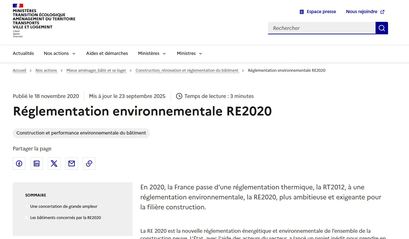 Illustration de la réglementation thermique 2012