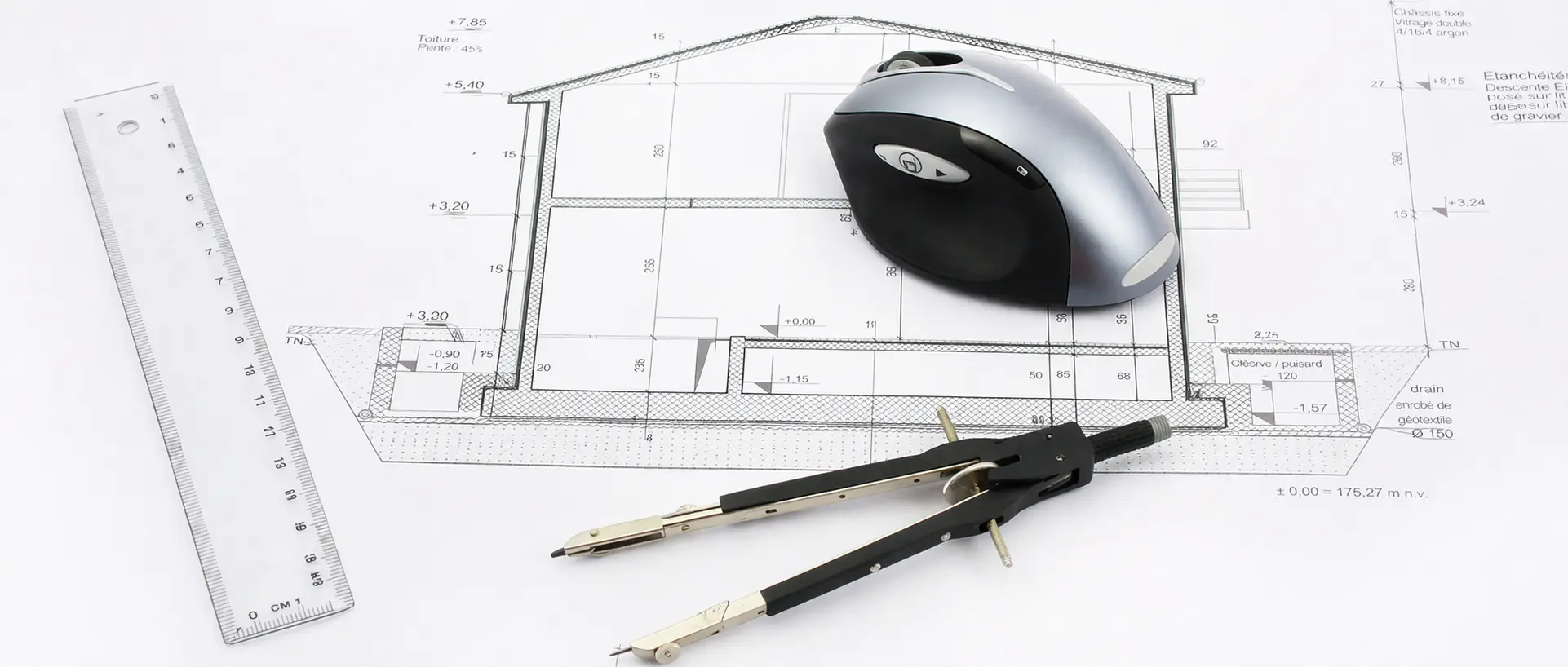 Plan architectural avec outils